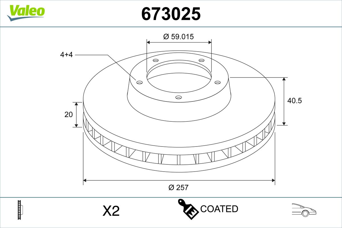 Brake Disc VALEO 673025