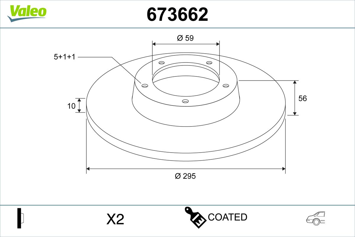Brake Disc VALEO 673662