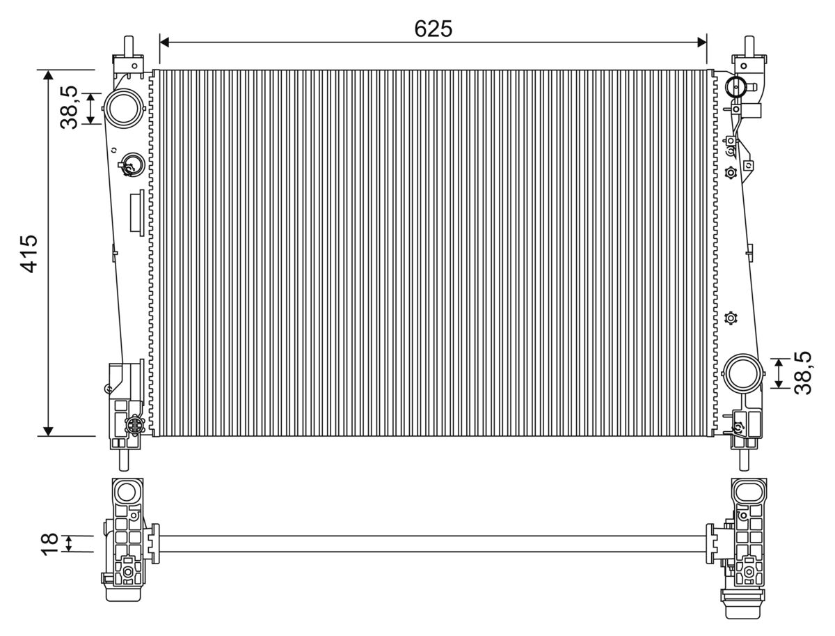 Radiator, engine cooling VALEO 701956