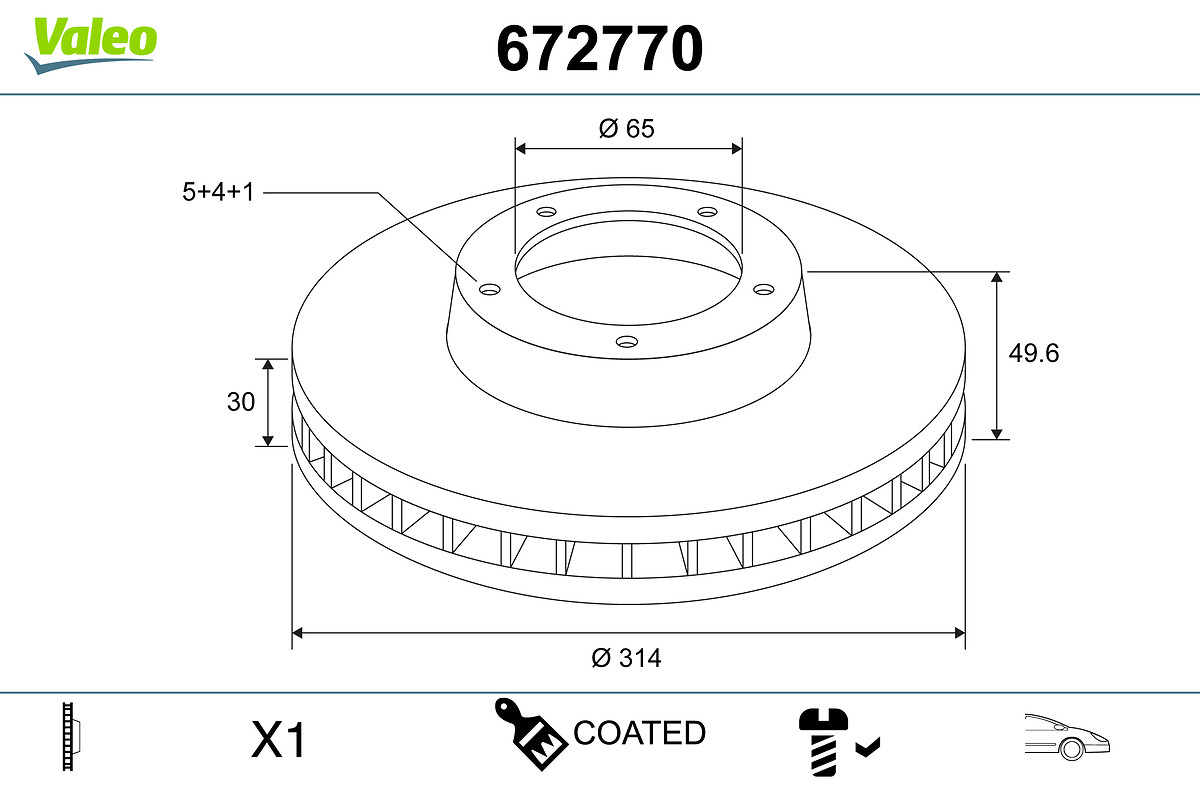 Brake Disc VALEO 672770