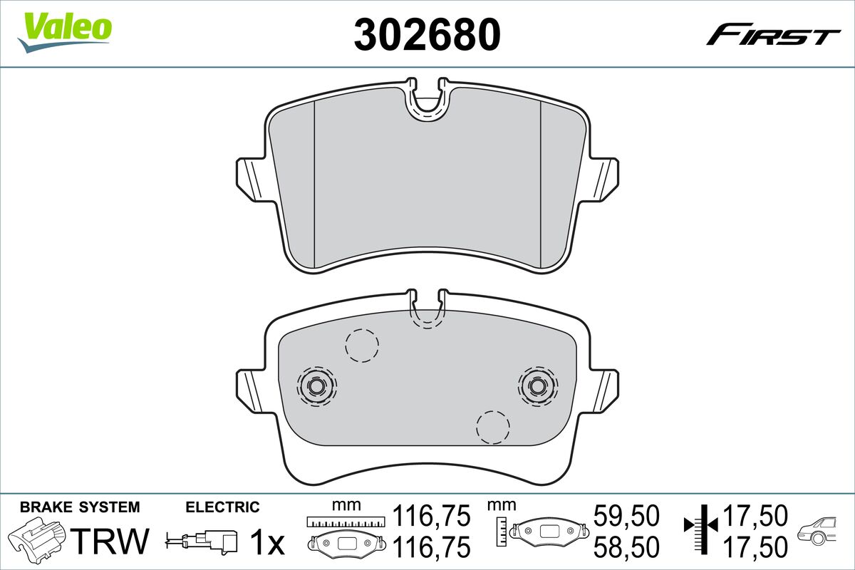 Brake Pad Set, disc brake VALEO 302680