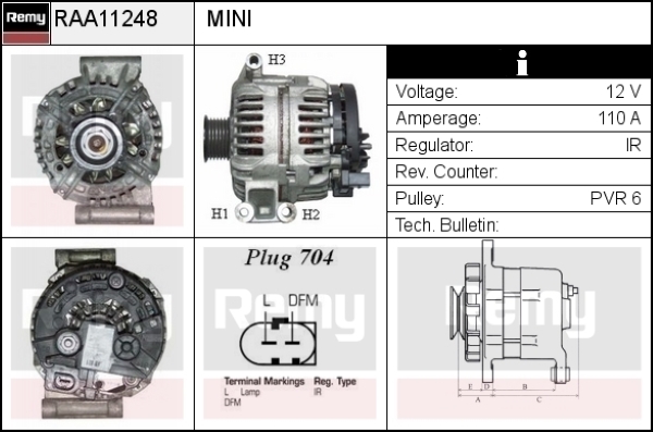 Alternator REMY RAA11248