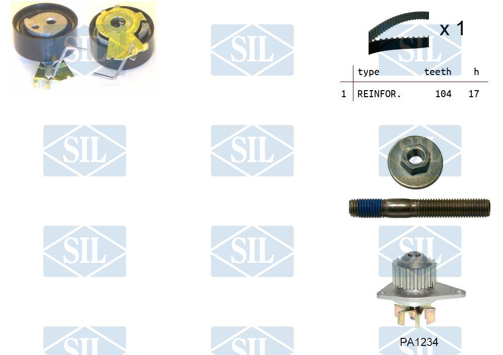 Water Pump & Timing Belt Set Saleri SIL K1PA1234