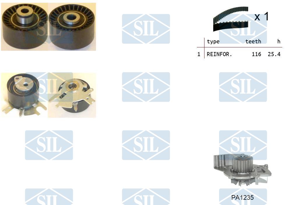 Water Pump & Timing Belt Set Saleri SIL K1PA1235
