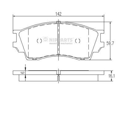 Brake Pad Set, disc brake NIPPARTS J3603040