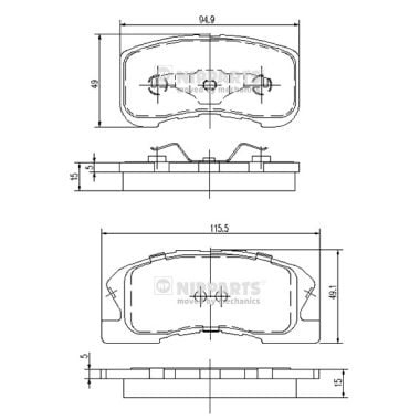 Brake Pad Set, disc brake NIPPARTS J3606019