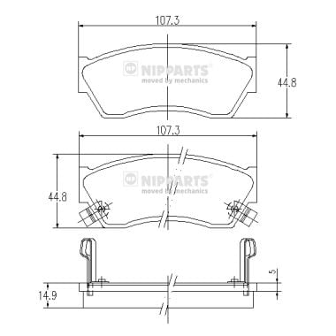 Brake Pad Set, disc brake NIPPARTS J3608005