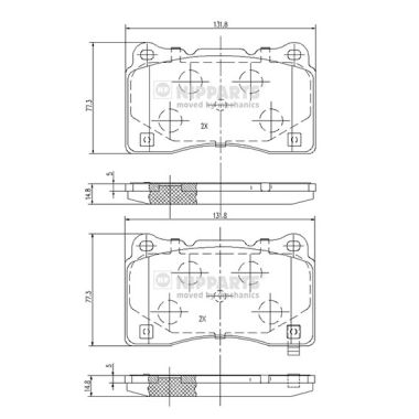 Brake Pad Set, disc brake NIPPARTS N3607021