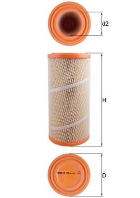 Air Filter MAHLE ORIGINAL LX 1142