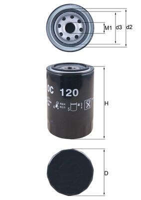 Oljefilter MAHLE ORIGINAL OC 120