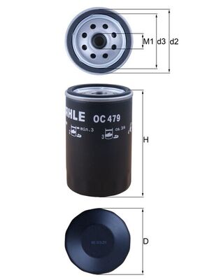 Oil Filter MAHLE ORIGINAL OC 479