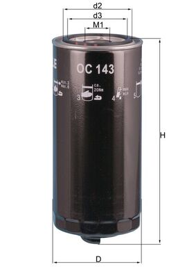Oil Filter MAHLE ORIGINAL OC 143