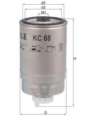 Fuel filter MAHLE ORIGINAL KC 68
