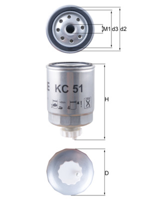 Fuel filter MAHLE ORIGINAL KC 51