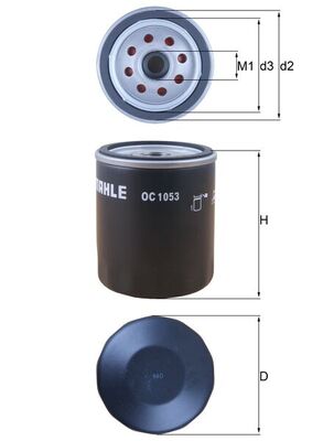 Oil Filter MAHLE ORIGINAL OC 1053