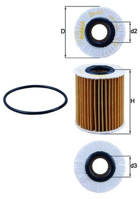 Oil Filter MAHLE ORIGINAL OX 413D2