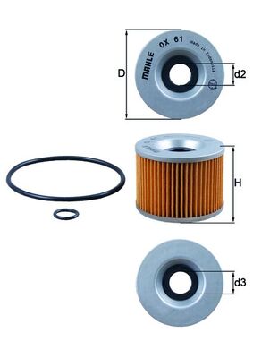Oljefilter MAHLE ORIGINAL OX 61D