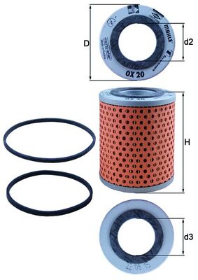 Oljefilter MAHLE ORIGINAL OX 20D