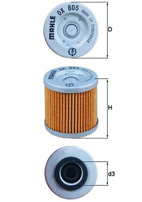Oljefilter MAHLE ORIGINAL OX 805