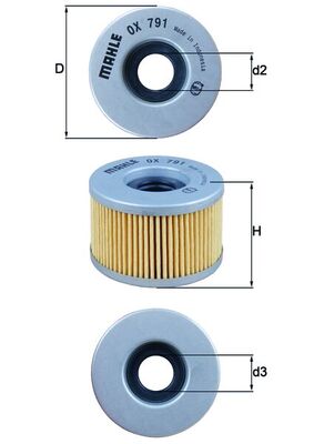 Oljefilter MAHLE ORIGINAL OX 791