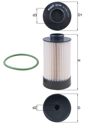 Fuel filter MAHLE ORIGINAL KX 340D