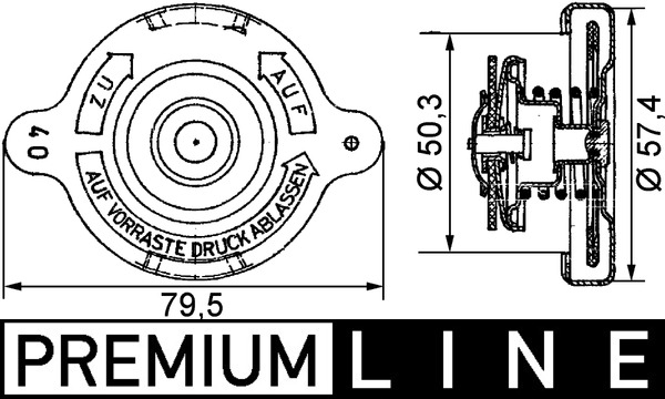 Paisuntasäiliön korkki MAHLE ORIGINAL CRB 13 000P