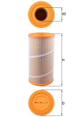 Filtr powietrza MAHLE ORIGINAL LX 7080