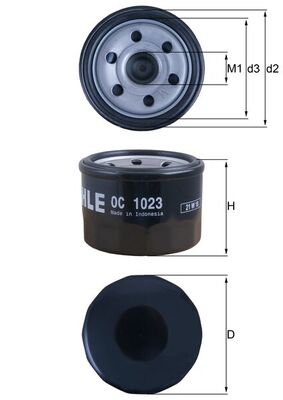 Oljefilter MAHLE ORIGINAL OC 1023
