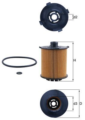 Oil Filter MAHLE ORIGINAL OX 1357D