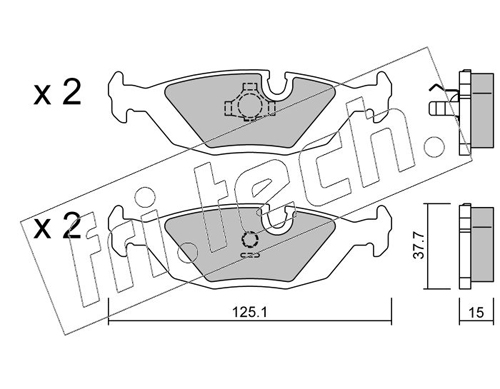 Brake Pad Set, disc brake fri.tech. 072.0