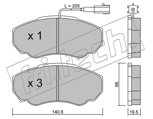 Brake Pad Set, disc brake fri.tech. 334.0
