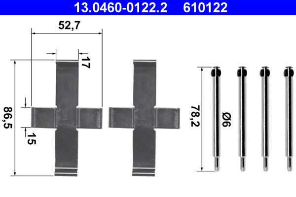 Accessory Kit, disc brake pad ATE 13.0460-0122.2