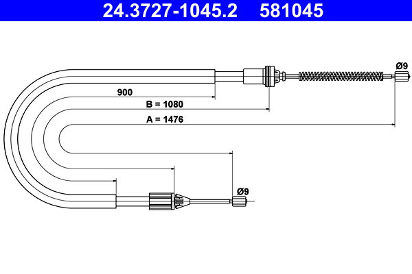 Cable, parking brake ATE 24.3727-1045.2