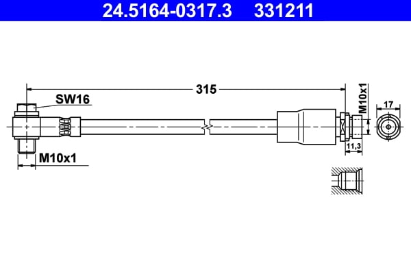 Brake Hose ATE 24.5164-0317.3