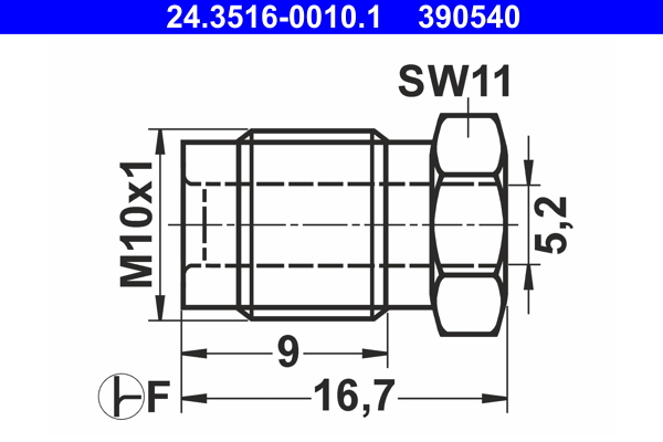 Kopplingsbult-skruv ATE 24.3516-0010.1