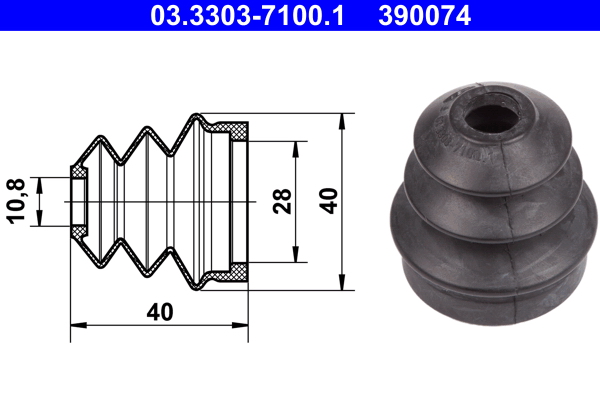 Gummimanschett, huvudbromscylinder ATE 03.3303-7100.1