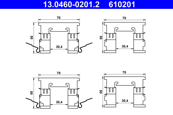 Accessory Kit, disc brake pad ATE 13.0460-0201.2