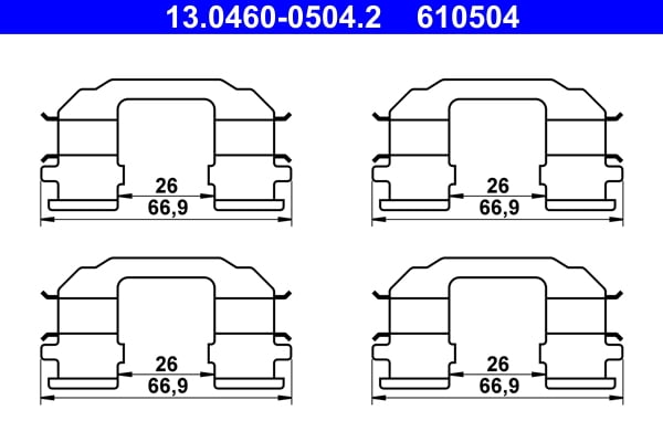 Accessory Kit, disc brake pad ATE 13.0460-0504.2