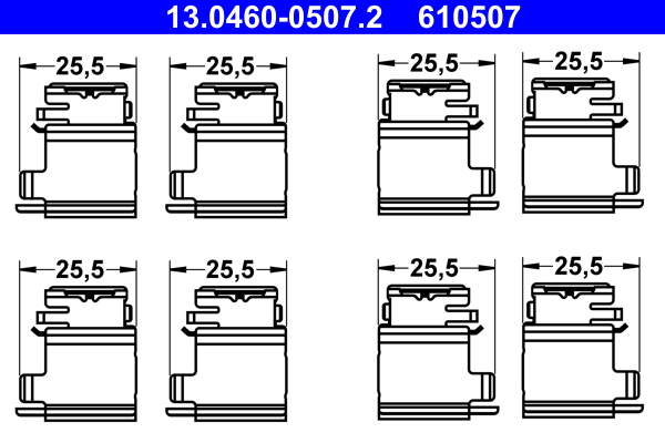 Accessory Kit, disc brake pad ATE 13.0460-0507.2