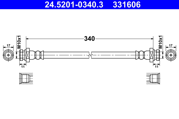 Brake Hose ATE 24.5201-0340.3