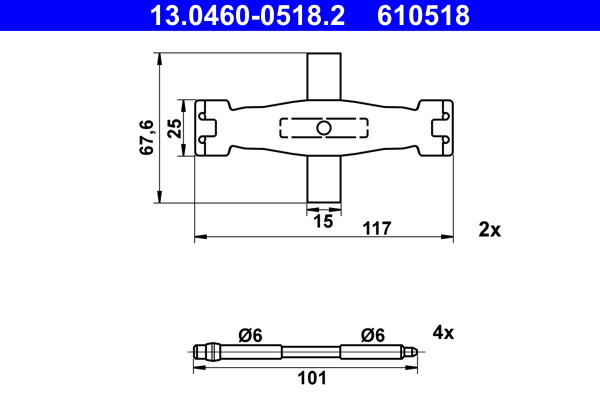 Accessory Kit, disc brake pad ATE 13.0460-0518.2