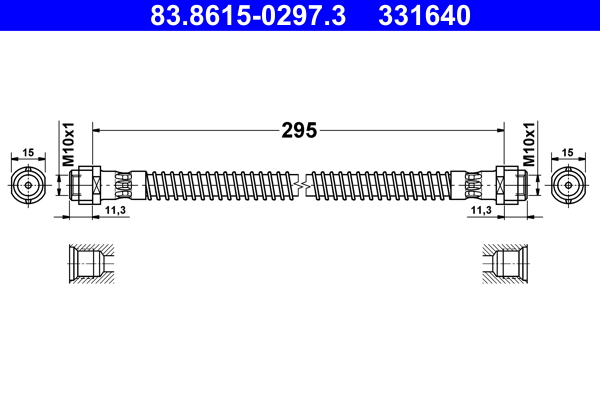 Brake Hose ATE 83.8615-0297.3