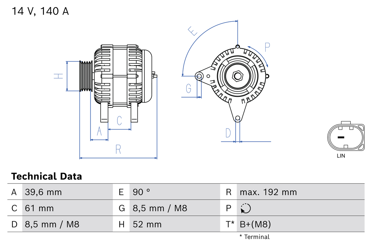 Alternator BOSCH 0 986 086 210