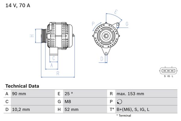 Alternator BOSCH 0 986 040 531