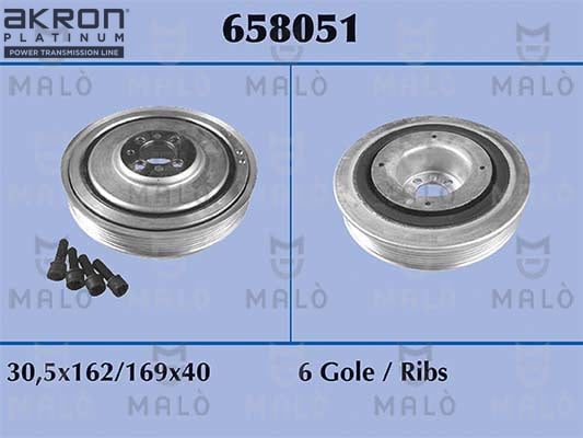 Belt Pulley, crankshaft AKRON-MALÒ 658051