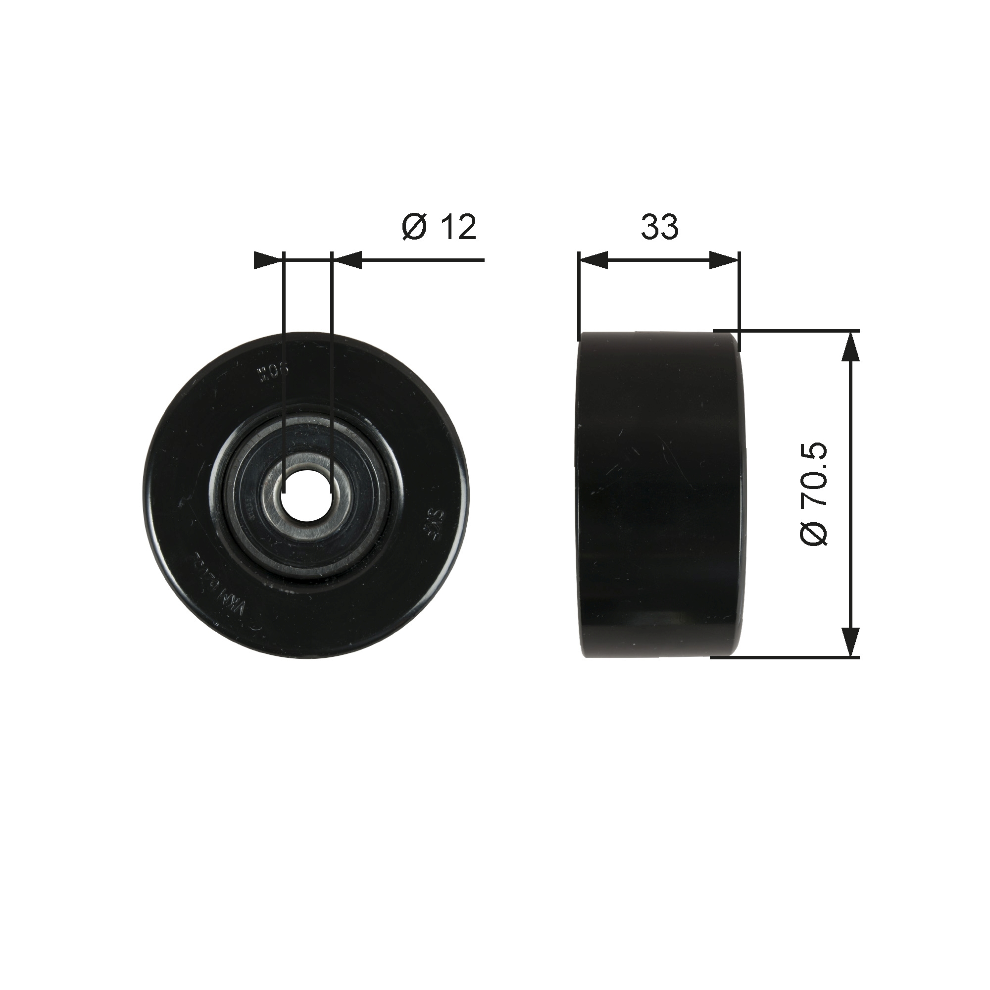 Deflection/Guide Pulley, v-ribbed belt GATES T36762