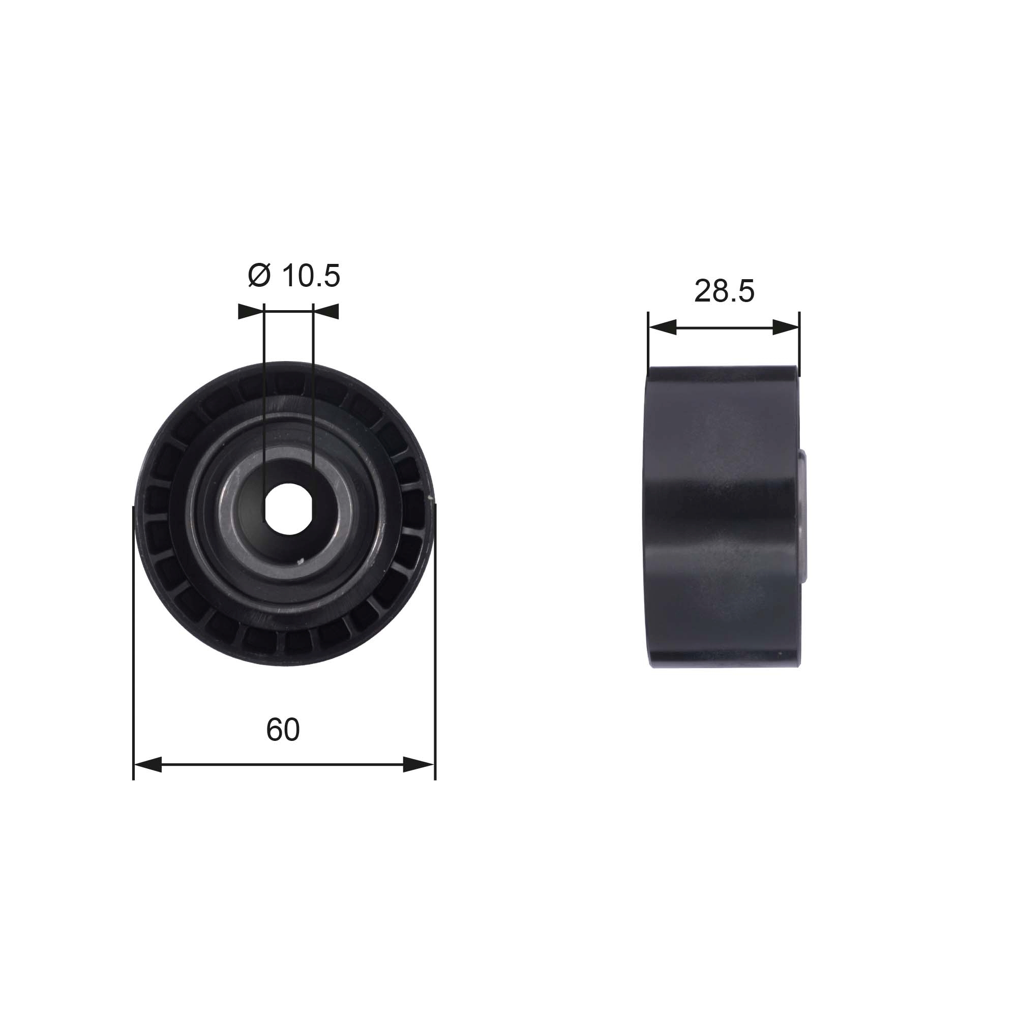 Deflection/Guide Pulley, timing belt GATES T42036