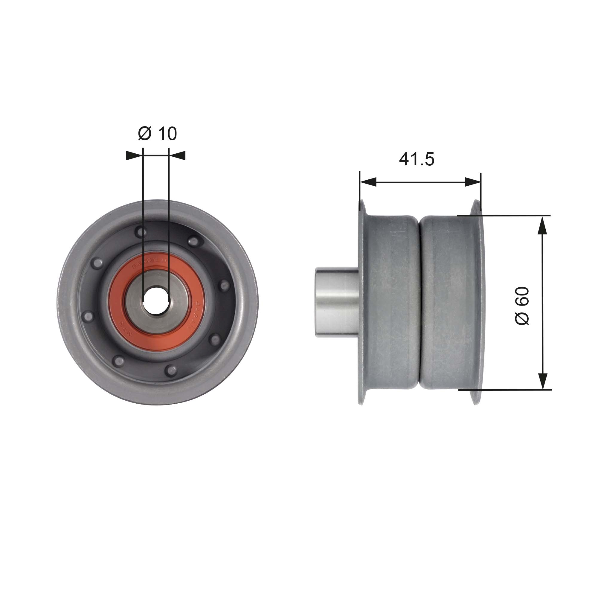 Deflection/Guide Pulley, timing belt GATES T42106