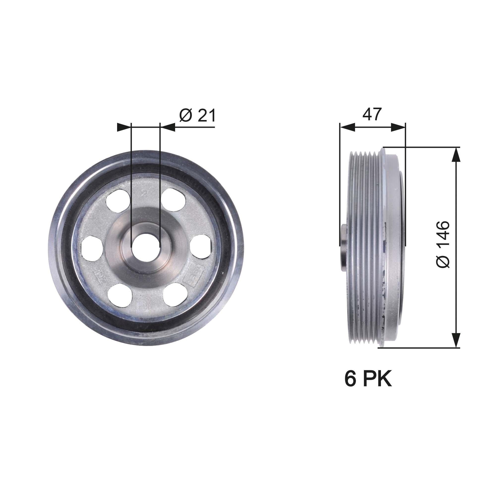 Belt Pulley, crankshaft GATES TVD1082