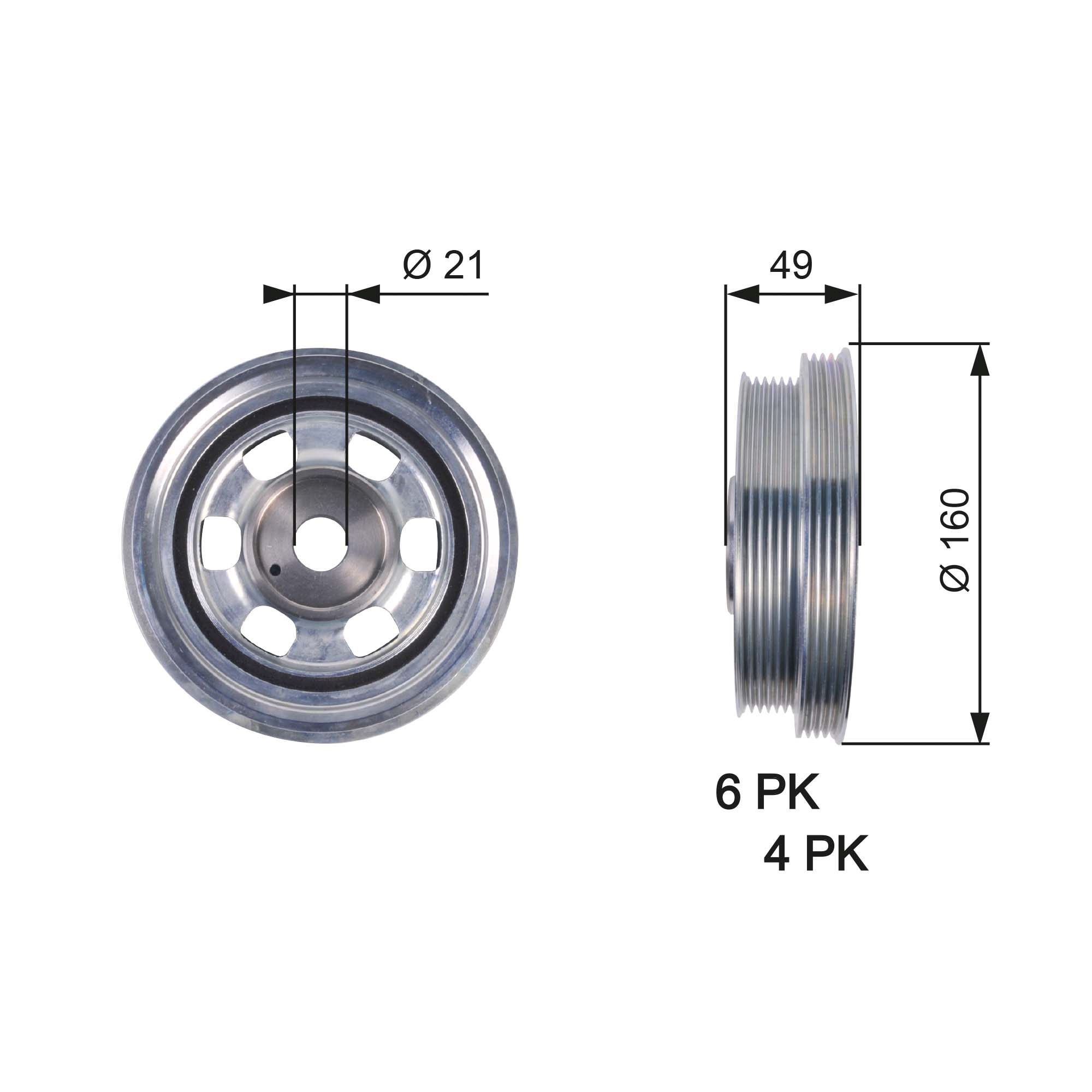 Belt Pulley, crankshaft GATES TVD1084